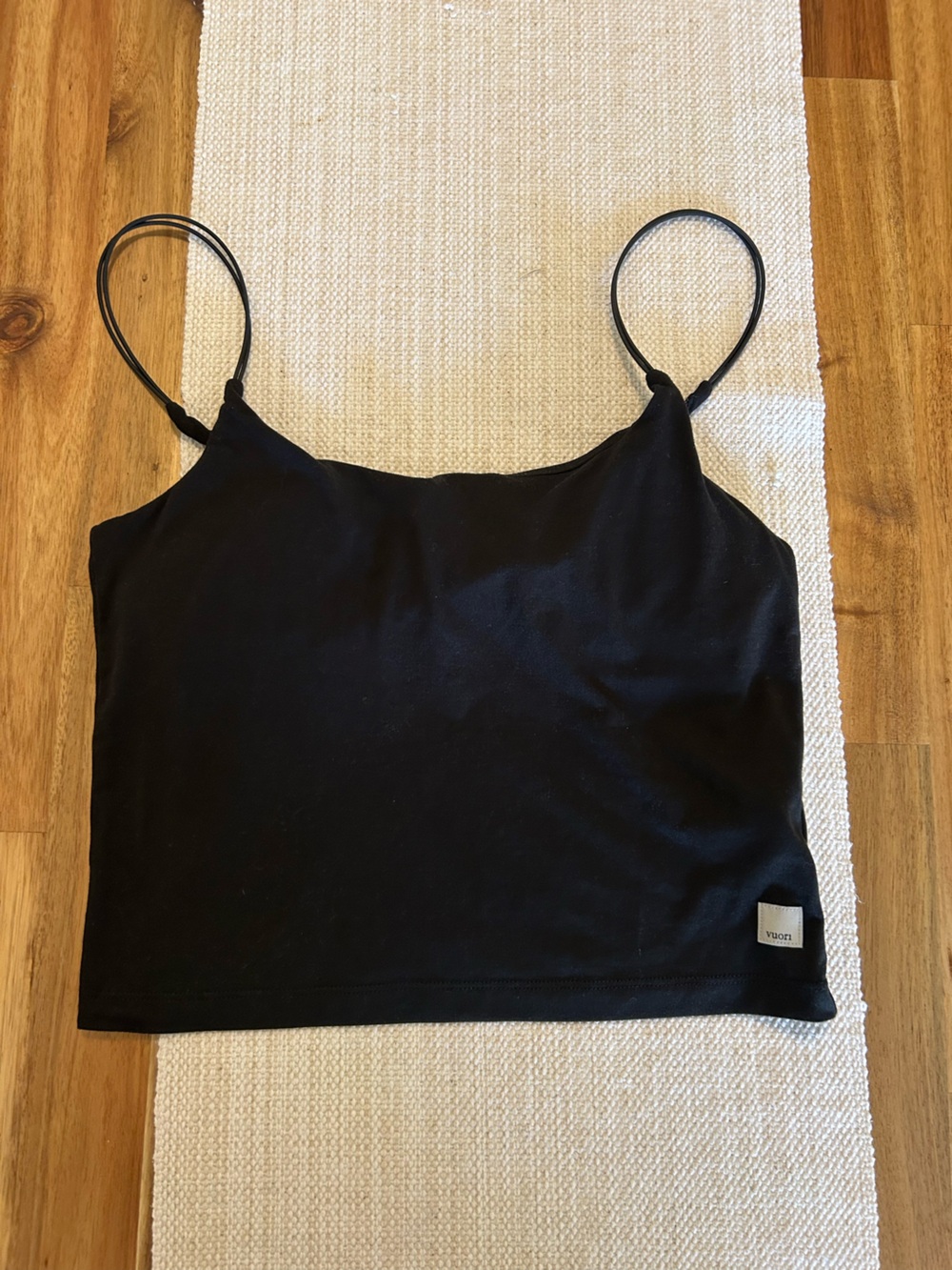 Vuori Black All The Feels Double Slim Strap Cami Size S